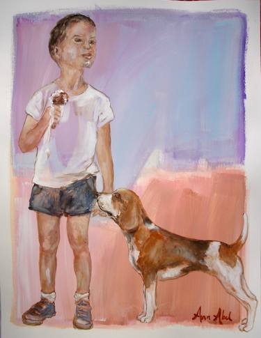 Original Figurative Children Paintings by Ann Abel Iseux