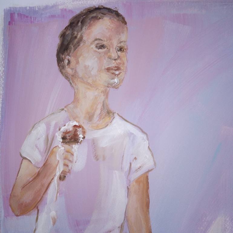 Original Figurative Children Painting by Ann Abel Iseux