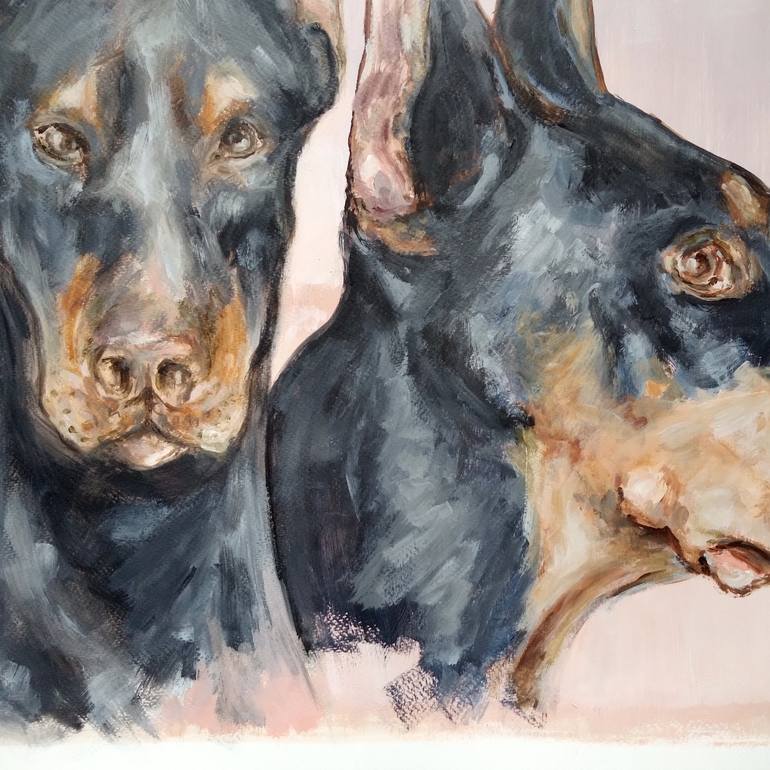 Original Figurative Dogs Painting by Ann Abel Iseux
