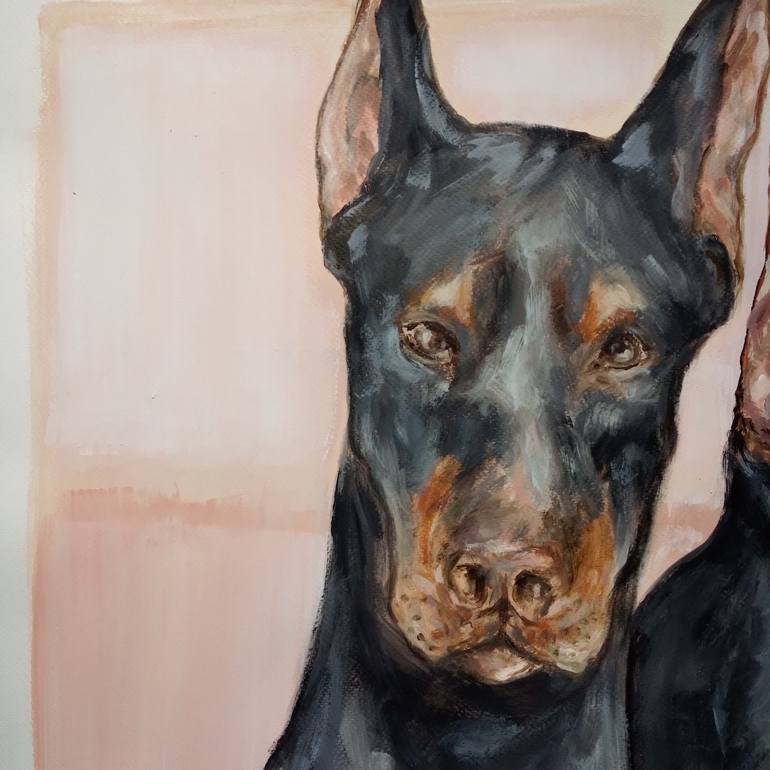 Original Figurative Dogs Painting by Ann Abel Iseux