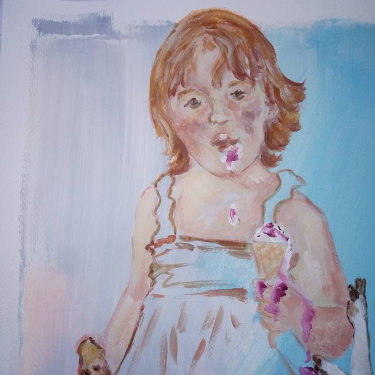 Original Figurative Children Painting by Ann Abel Iseux