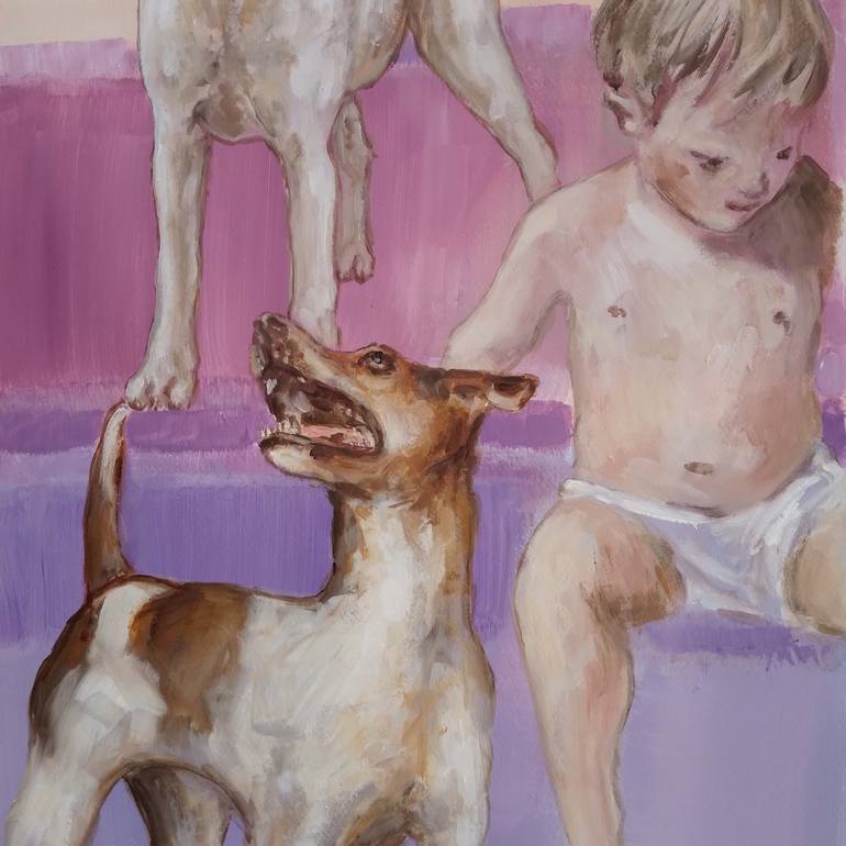 Original Figurative Children Painting by Ann Abel Iseux