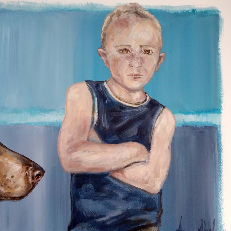 Original Figurative Children Painting by Ann Abel Iseux