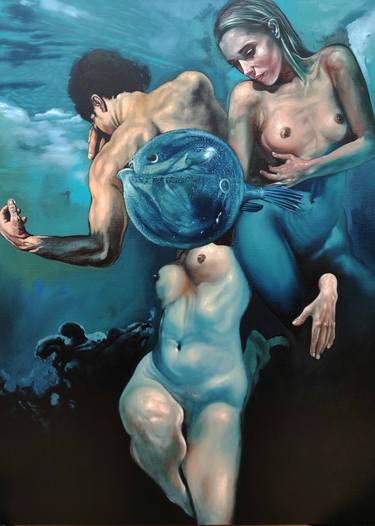 Original Figurative Nude Paintings by Paride Gitone Di Stefano