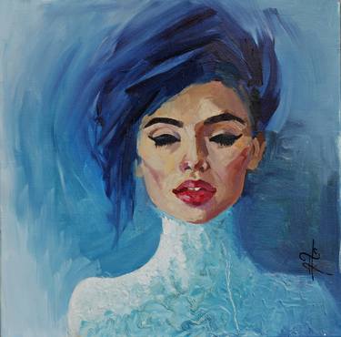 Original Pop Art Portrait Painting by Kate Kanajeva