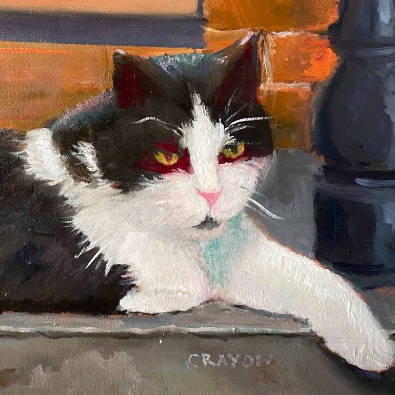 Original Realism Cats Painting by Dennis Crayon