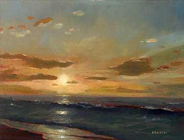 Original Photorealism Seascape Painting by Dennis Crayon