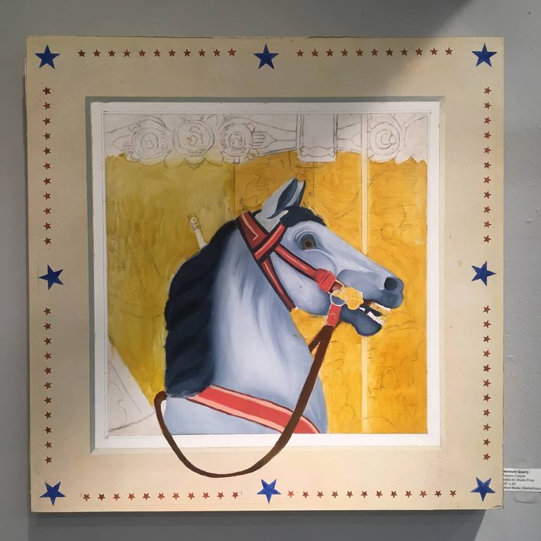 Original Documentary Horse Painting by Dennis Crayon