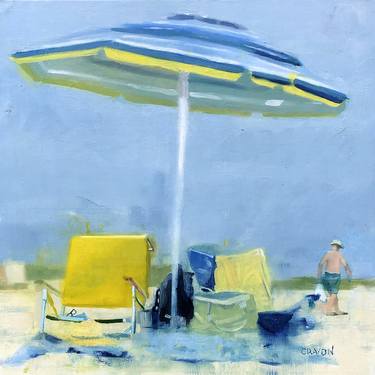 Original Impressionism Beach Paintings by Dennis Crayon
