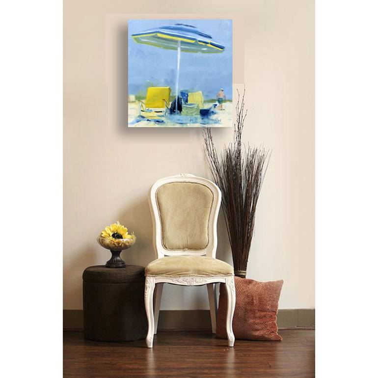 Original Documentary Beach Painting by Dennis Crayon