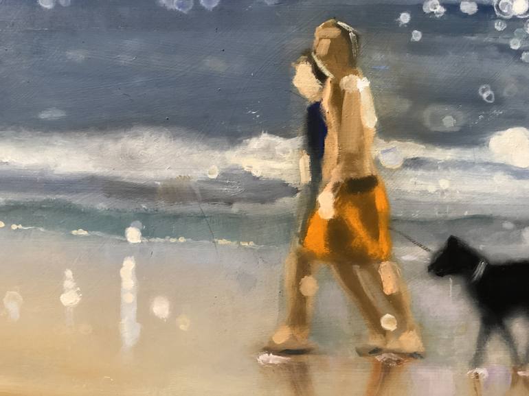 Original Beach Painting by Dennis Crayon