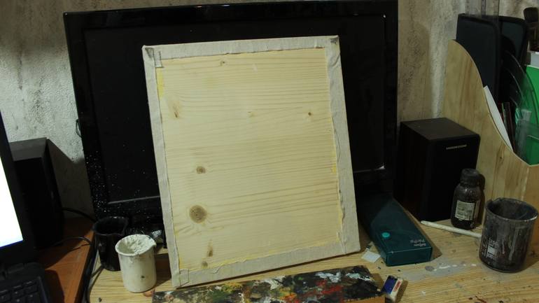 Original Figurative Interiors Painting by Gyula Szabo