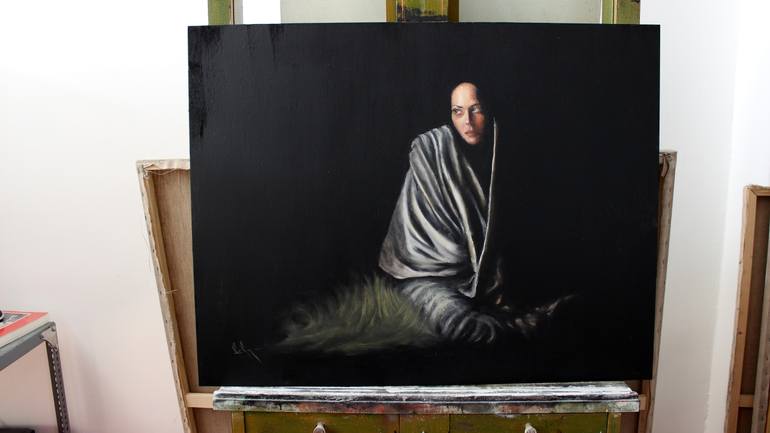 Original Realism Religion Painting by Gyula Szabo