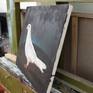 The White Dove - 14x14x1 inch (35x35x2 cm) - oil on canvas on woodboard