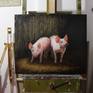 Young Pigs - 29,5x35,5x0,5 inch (75x95x1 cm) - oil on wood - 2016