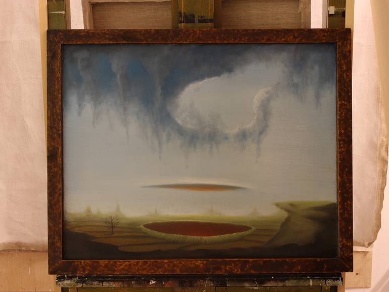 Original Expressionism Landscape Painting by Gyula Szabo