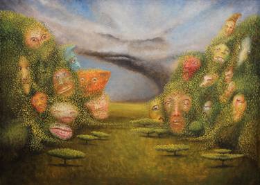 Original Surrealism Garden Paintings by Gyula Szabo