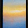 framed in a black wood floater frame