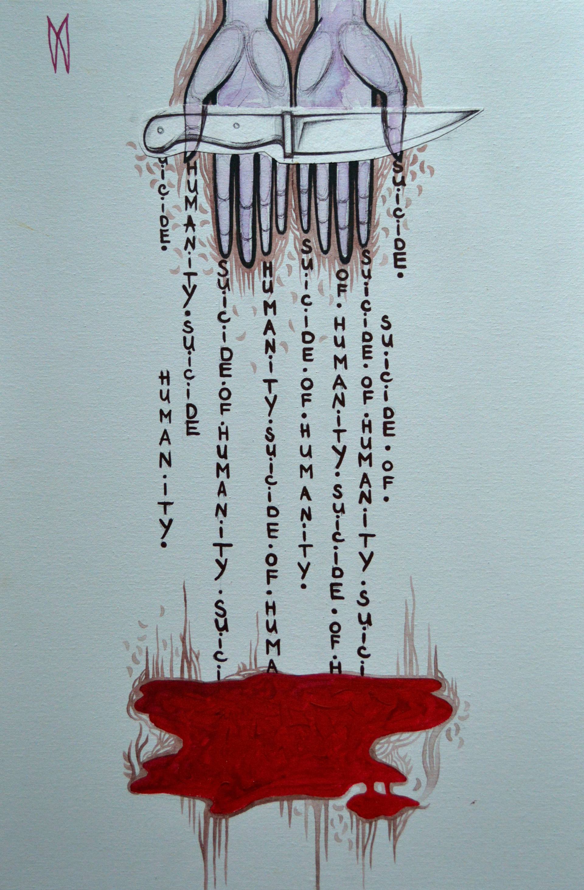 Suicide of humanity Painting by Lidia Matviyenko | Saatchi Art