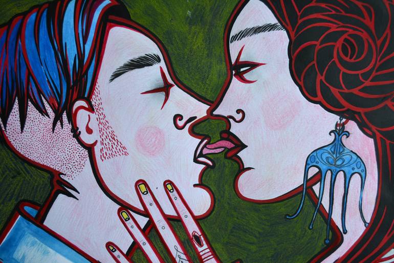 Original Figurative Erotic Drawing by Lidia Matviyenko