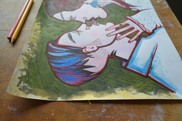 Original Figurative Erotic Drawing by Lidia Matviyenko
