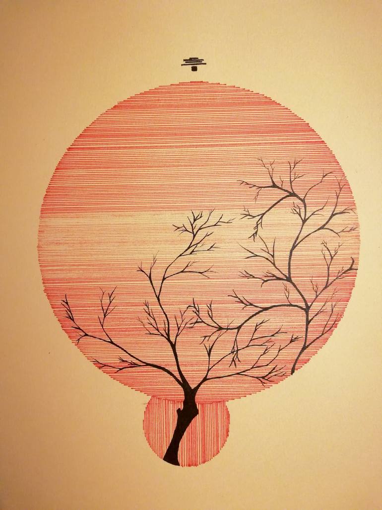 Original Abstract Nature Drawing by Eda Oslu