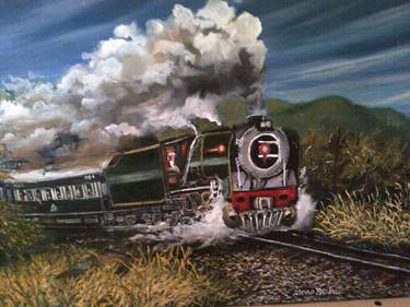 Print of Fine Art Train Paintings by saatchiart com bitter FRANS BOTHA