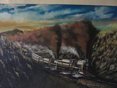 Print of Train Paintings by saatchiart com bitter FRANS BOTHA