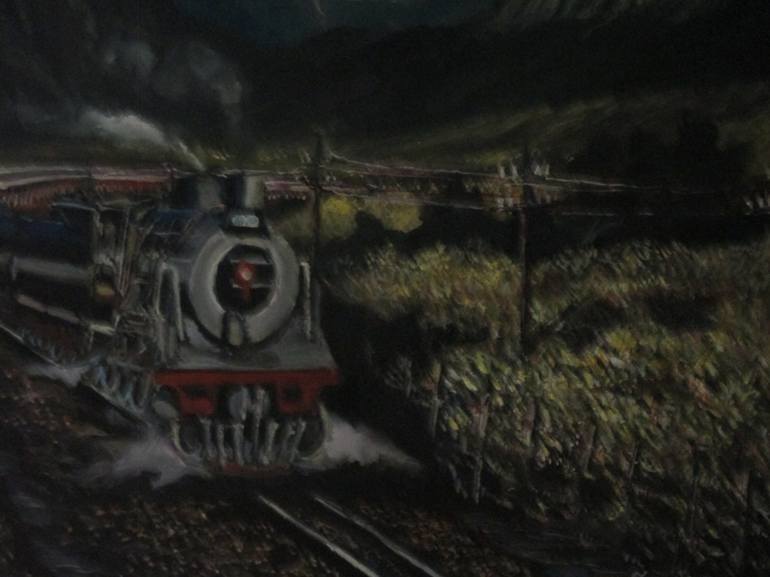 Original Train Painting by saatchiart com bitter FRANS BOTHA