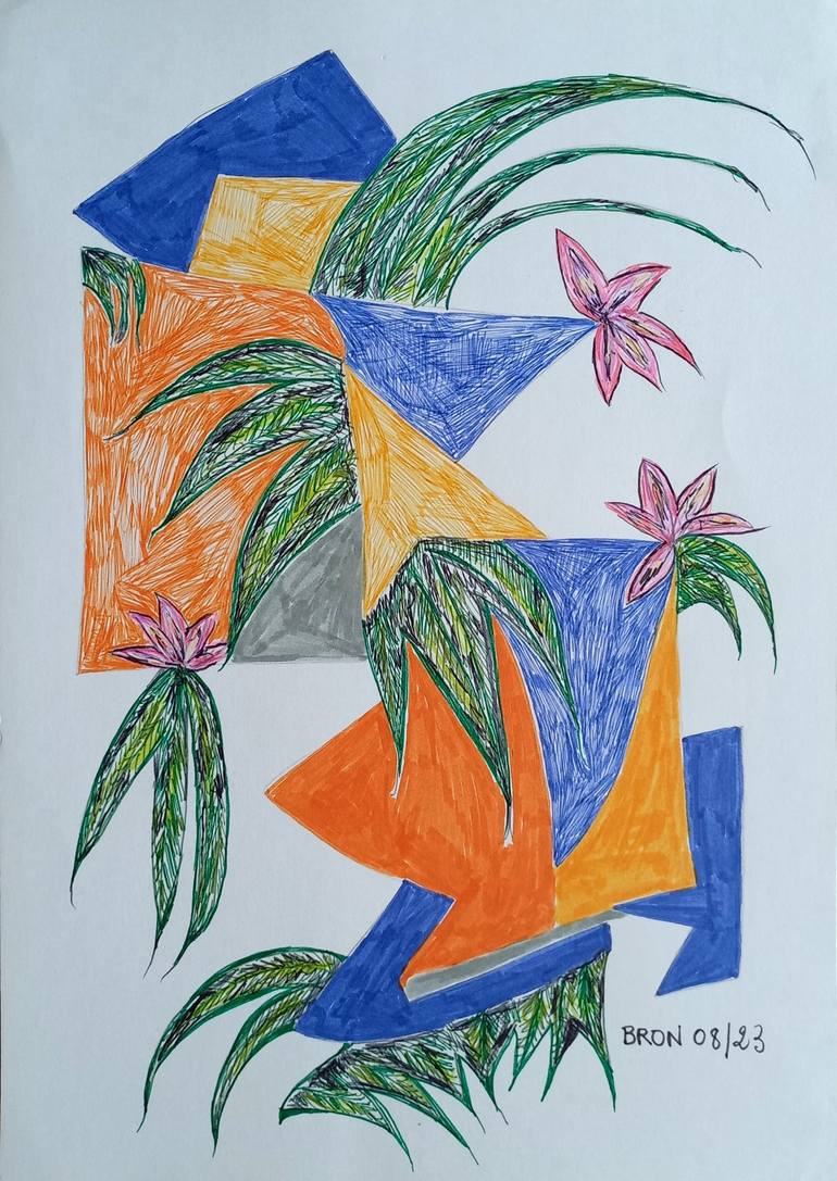 Original Abstract Botanic Drawings by Celine Bron