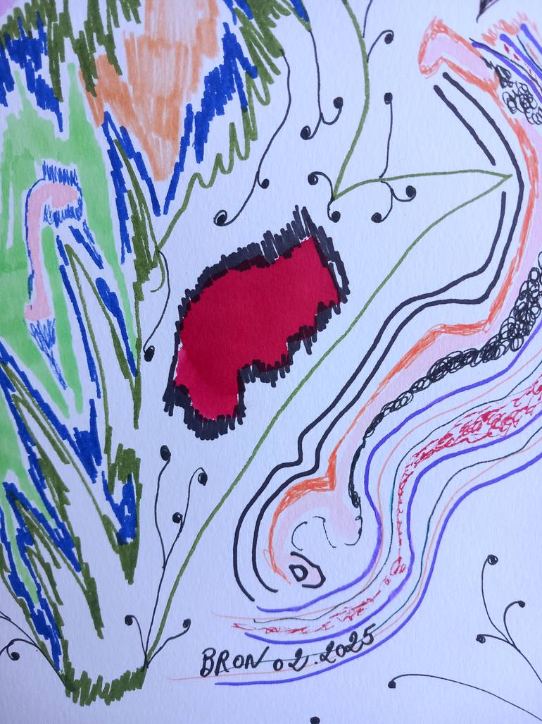 Original Abstract Drawing by Celine Bron