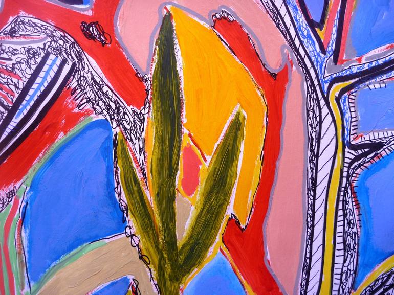 Original vegetal Abstract Painting by Celine BRON