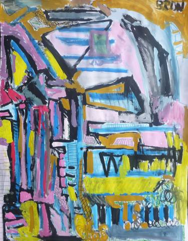 Original Abstract Expressionism Cities Paintings by Celine BRON