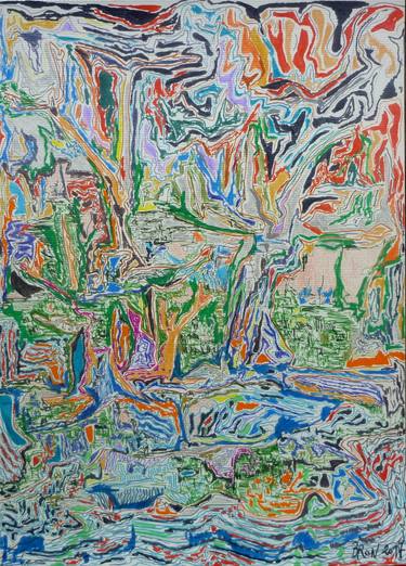 Original Abstract Expressionism Landscape Drawings by Celine BRON
