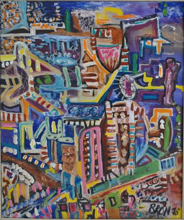 Original Abstract Expressionism Cities Paintings by Celine BRON