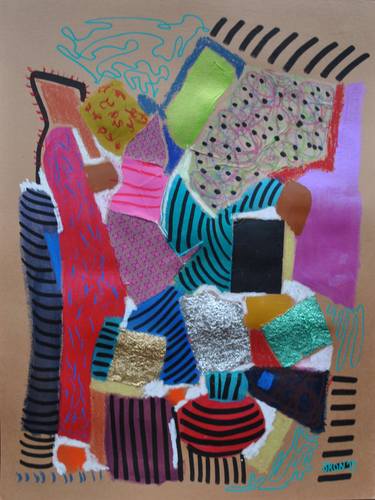 Original Modern Abstract Collage by Celine BRON