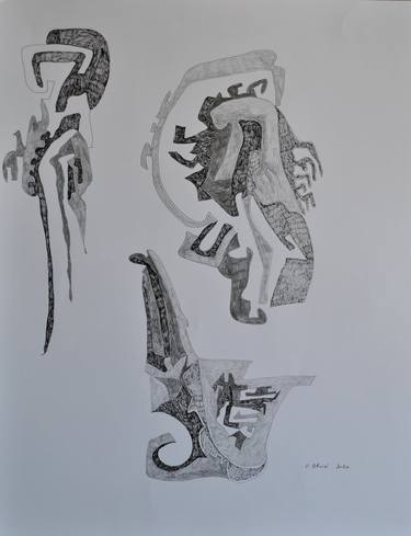 Original Modern Abstract Drawings by Celine BRON