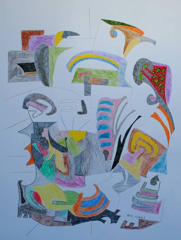 Original Modern Abstract Drawings by Celine BRON