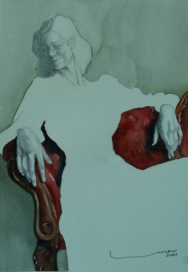 Original Figurative Women Painting by Behnoush Keybakhi