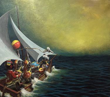 Original Contemporary Boat Painting by Jimmy Lucero