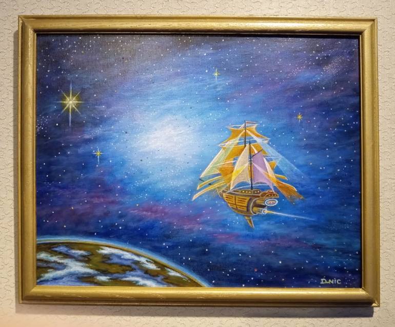 Original Conceptual Outer Space Painting by John Dunic