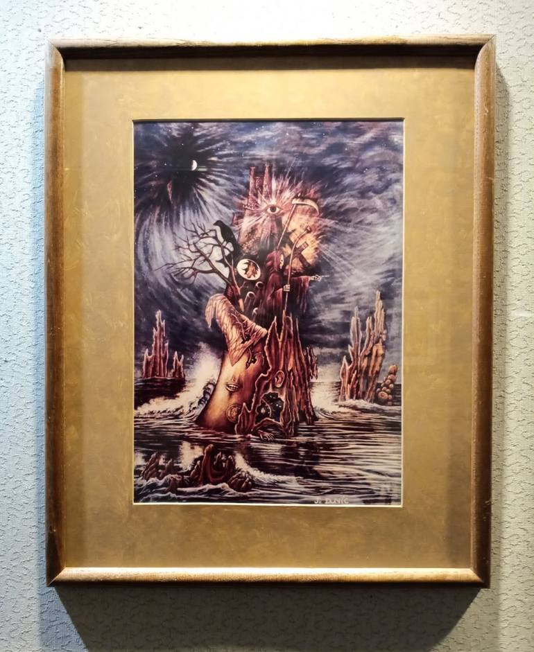 Original Surrealism Classical Mythology Printmaking by John Dunic