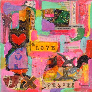 Print of Abstract Expressionism Love Collage by Ina Wuite
