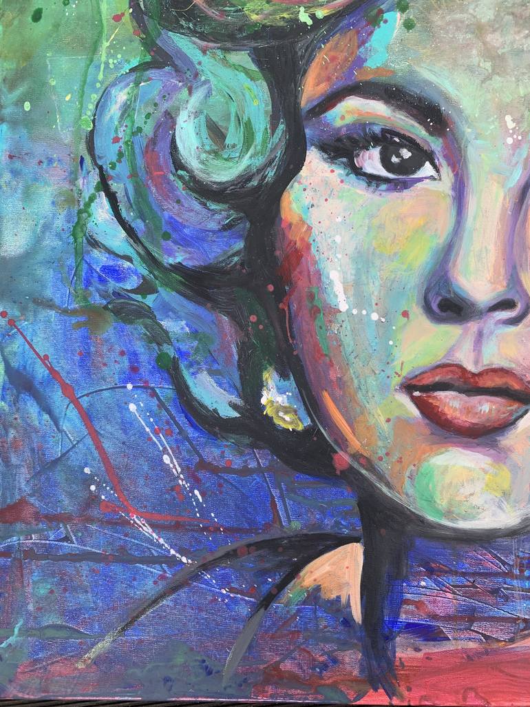 Original Figurative Portrait Painting by Gizella Giza 