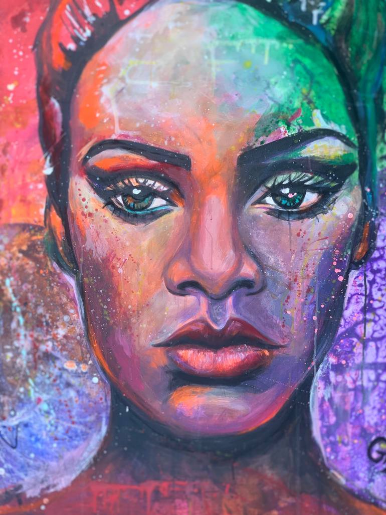 Original Portraiture People Painting by Gizella Giza 