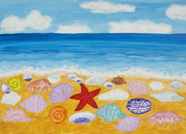 Shells on sea beach thumb