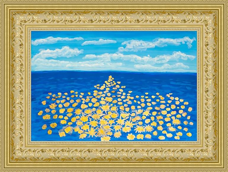 Original Art Deco Seascape Painting by Irina Afonskaya