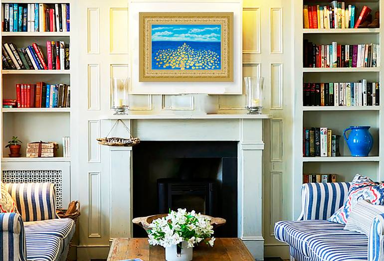 Original Art Deco Seascape Painting by Irina Afonskaya