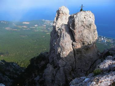 Cross on on top of St. Peter's hill, Crimea thumb