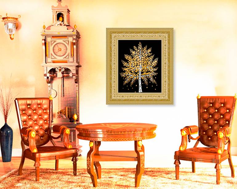 Original Art Deco Landscape Painting by Irina Afonskaya